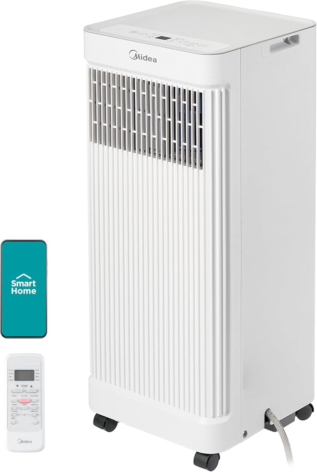 Midea 8,500 BTU ASHRAE (5,000 BTU SACC) Portable Air Conditioner, Smart Control, Cools up to 150 Sq. Ft., Dehu